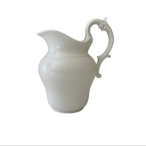 Vintage Small White Ceramic Pitcher Limoges France